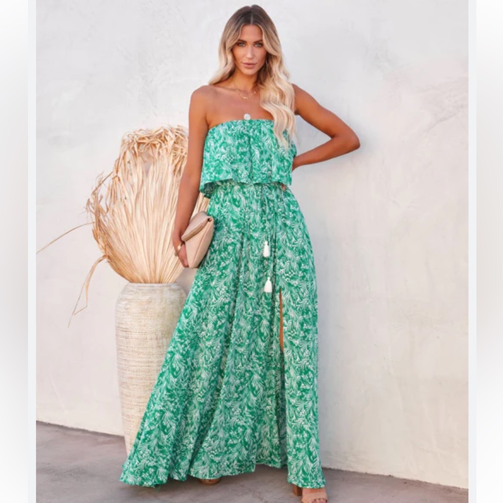 Vici green maxi dress